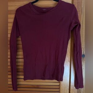 Brandy Melville Women's Burgundy Long Sleeve Top
